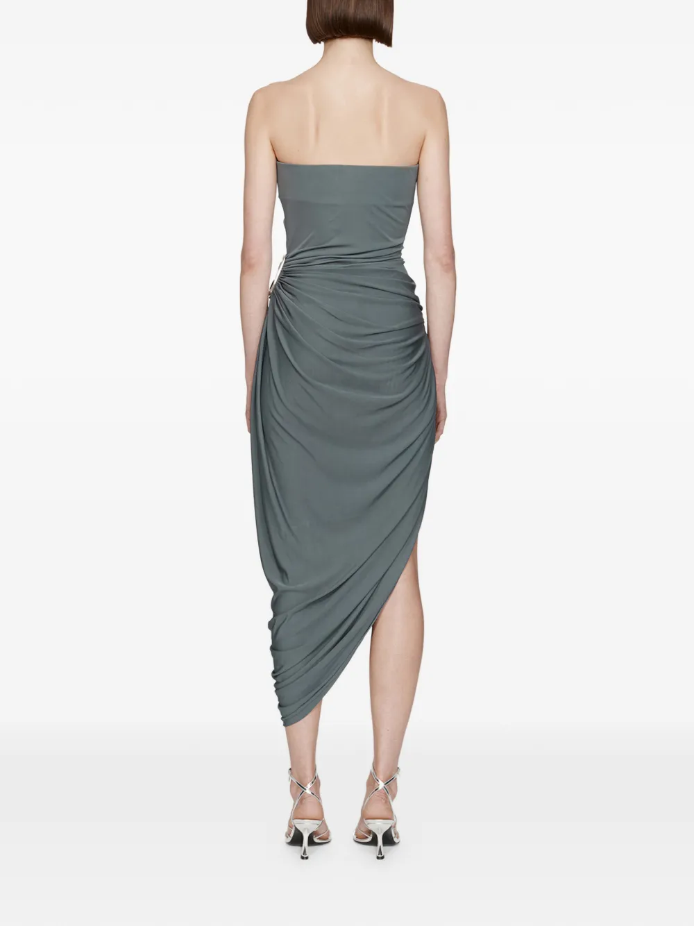  Christopher Esber Orica Crystal-embellished Ruched Strapless Dress - Grey 