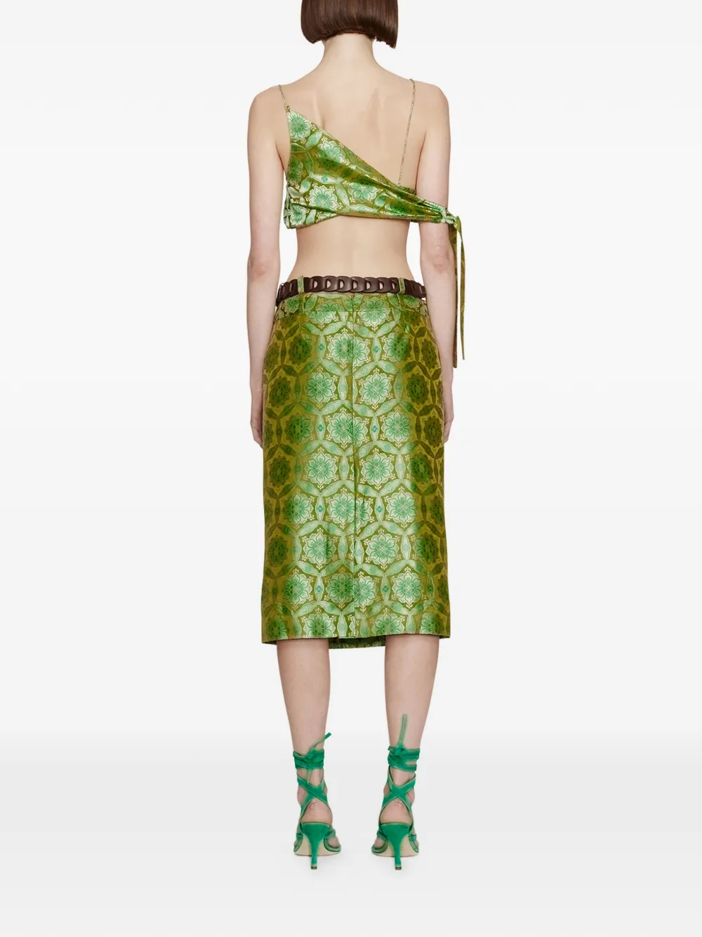 Christopher Esber Palmira top met print Groen