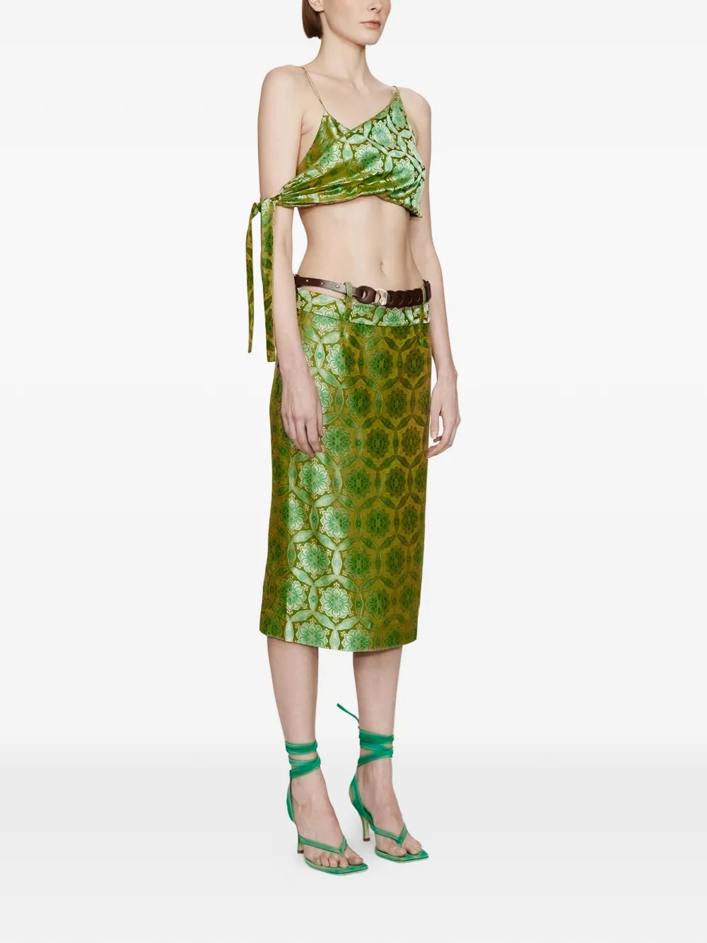 Christopher Esber Palmira top met print Groen