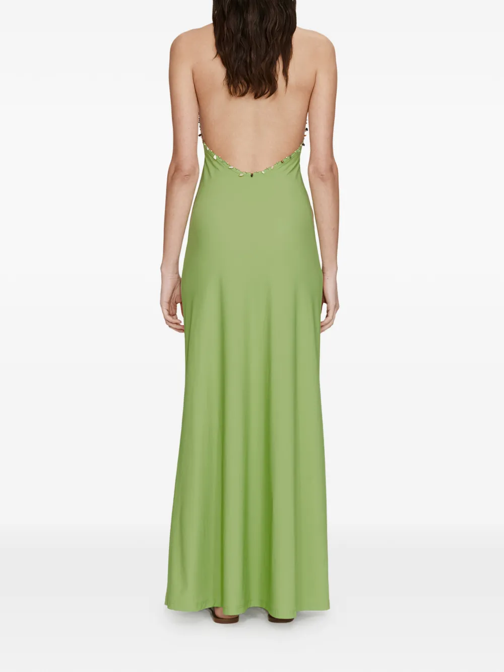  Christopher Esber Beach Quartz Halterneck Embellished Dress - Green 