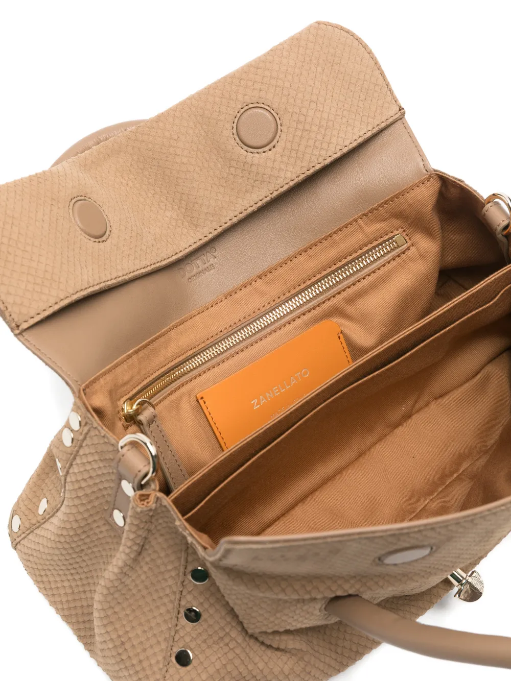 Zanellato Kleine Dotta leren shopper Beige