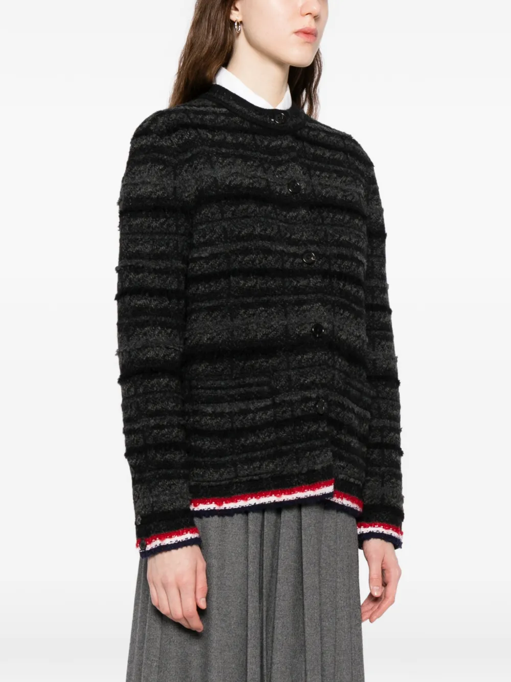  Thom Browne Jacquard Cardigan - Black 