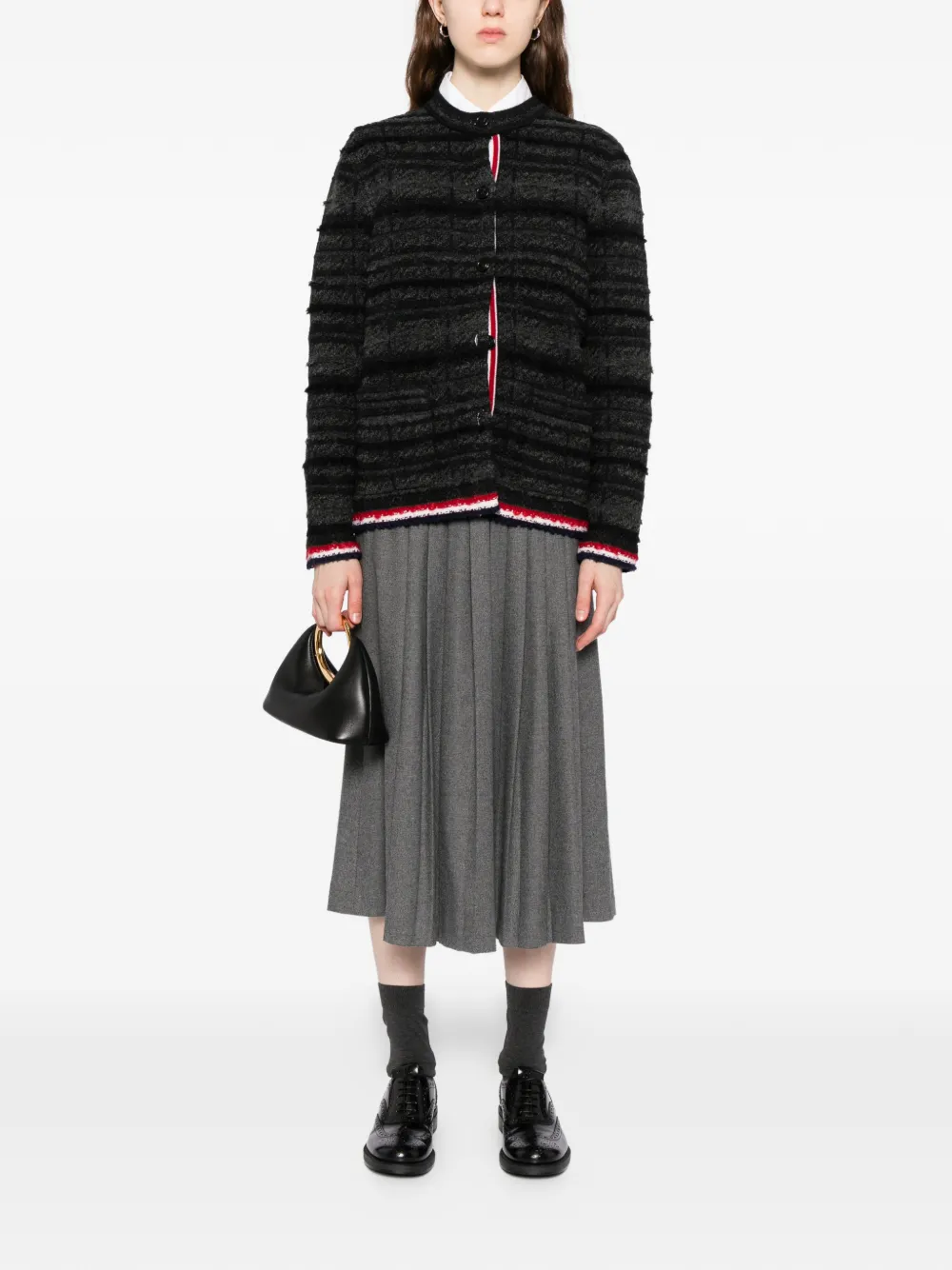  Thom Browne Jacquard Cardigan - Black 
