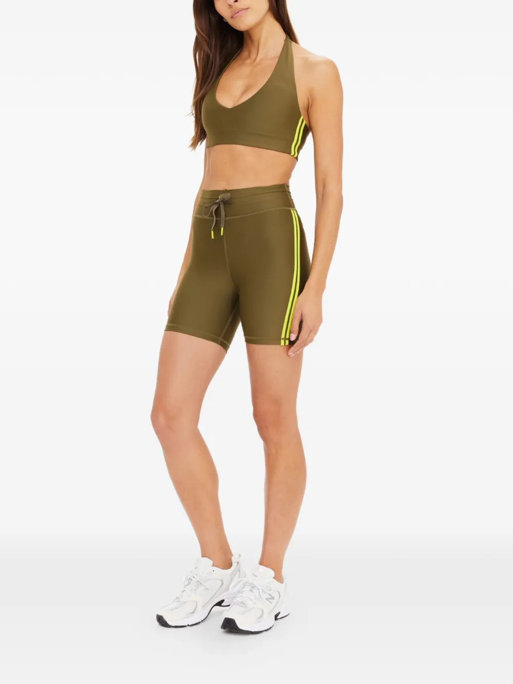  The Upside Drawstring Stripe-detail Shorts - Green 