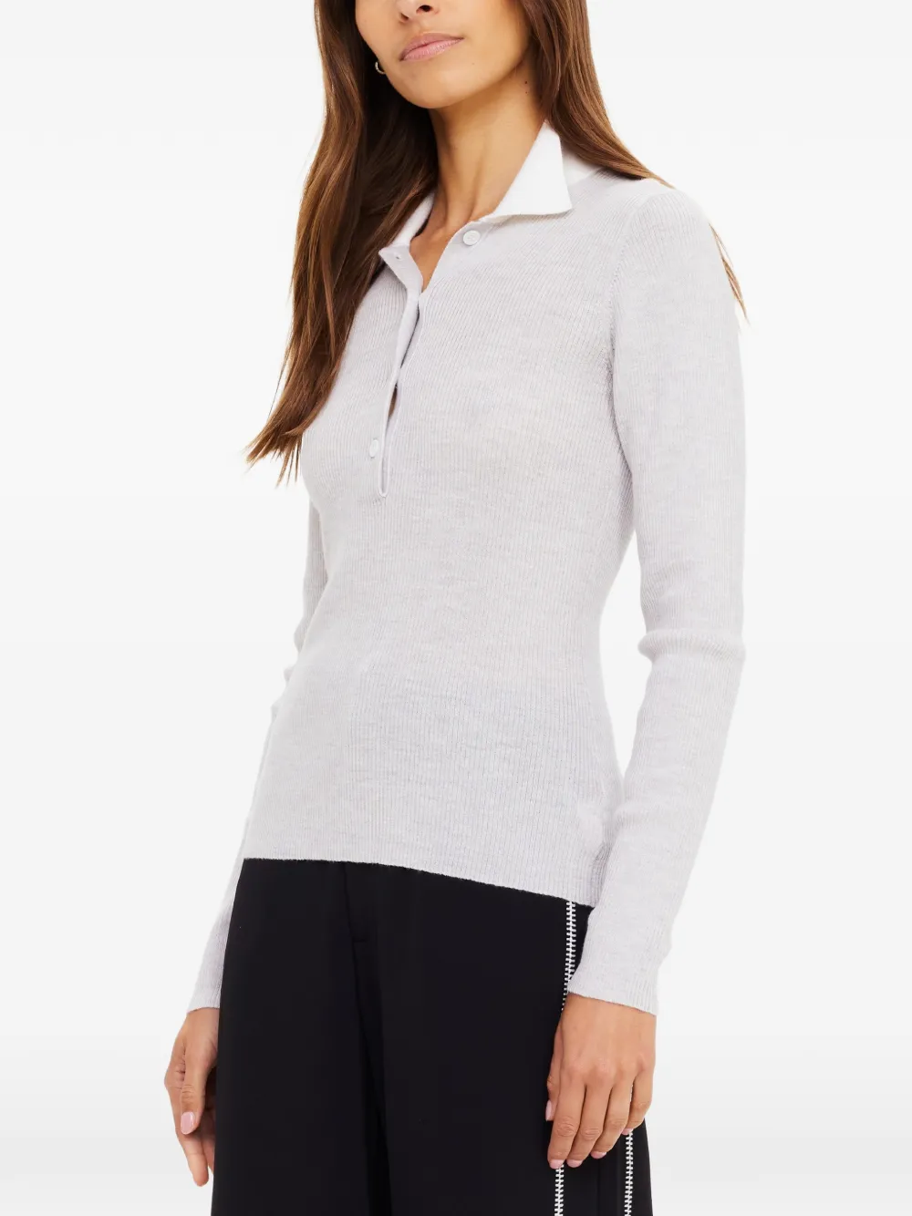 The Upside Faye gebreide polotop met kraag Grijs