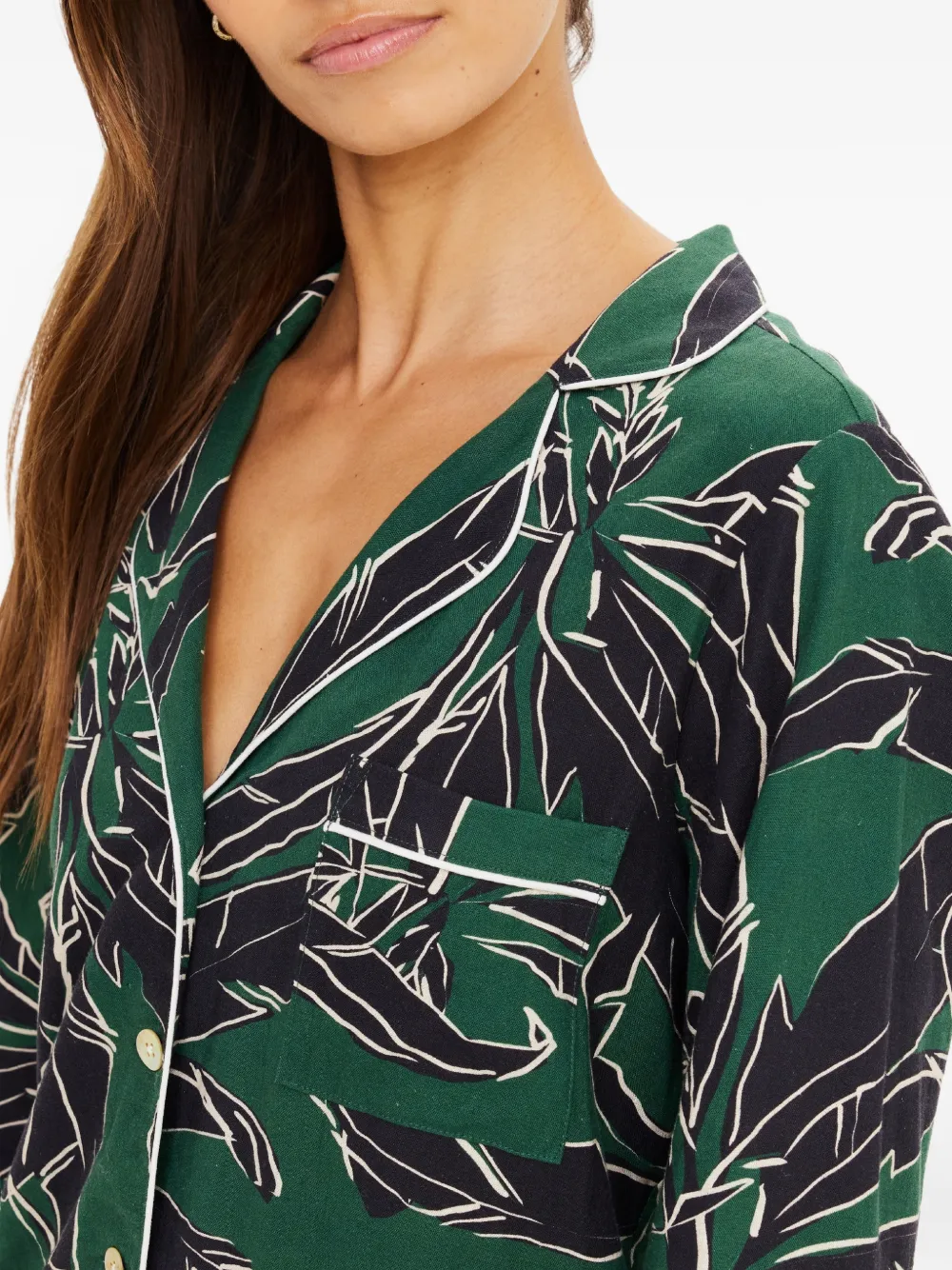 The Upside Blouse met bloemenprint en kraag Groen
