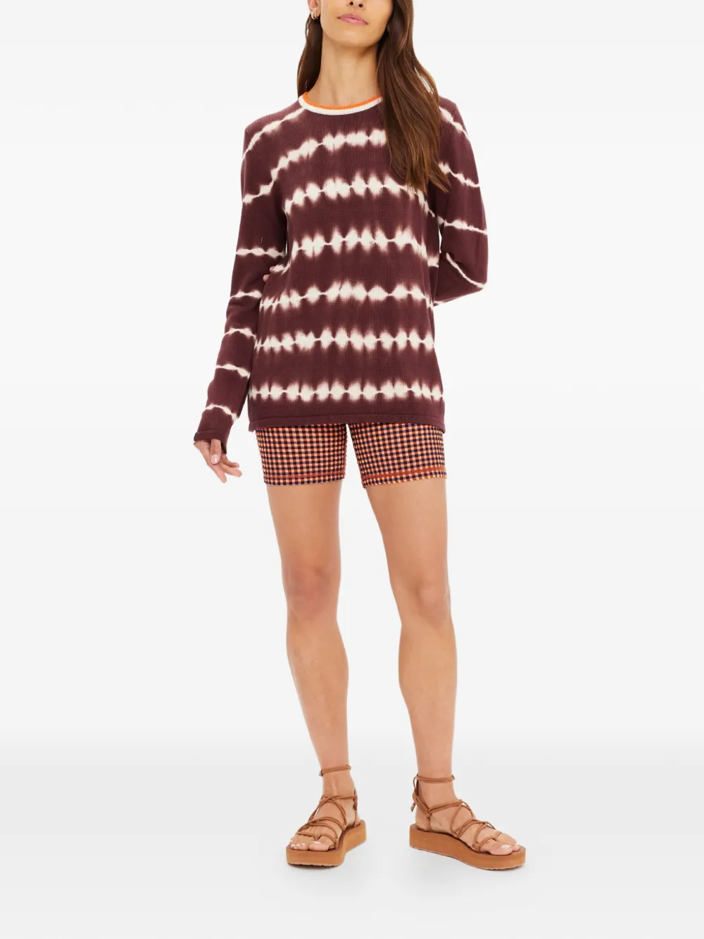 The Upside Amana Tie-dye Long-sleeve Sweater - Brown 