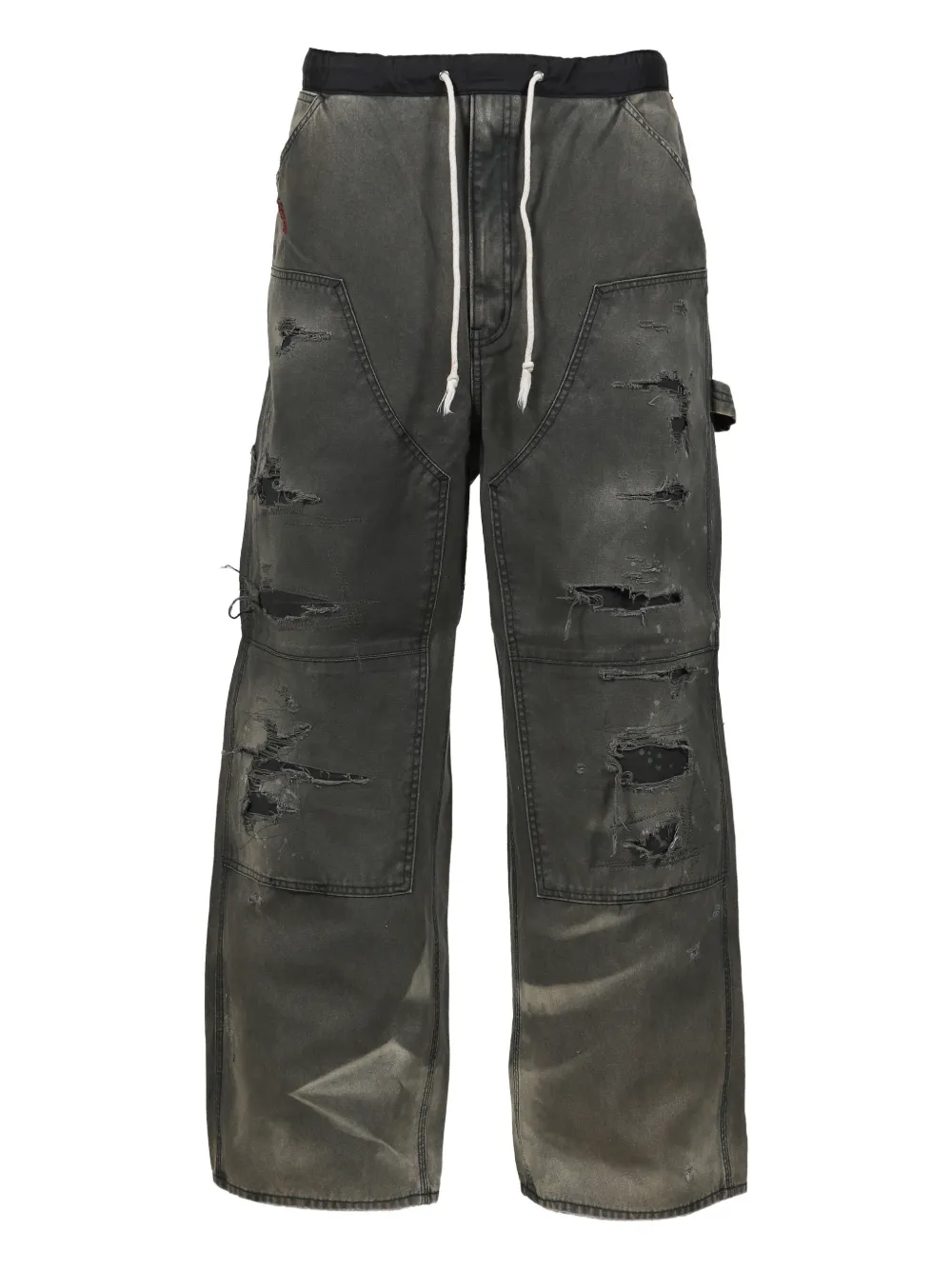 Anachronorm double-knee distressed wide-leg jeans | gris | Image 1