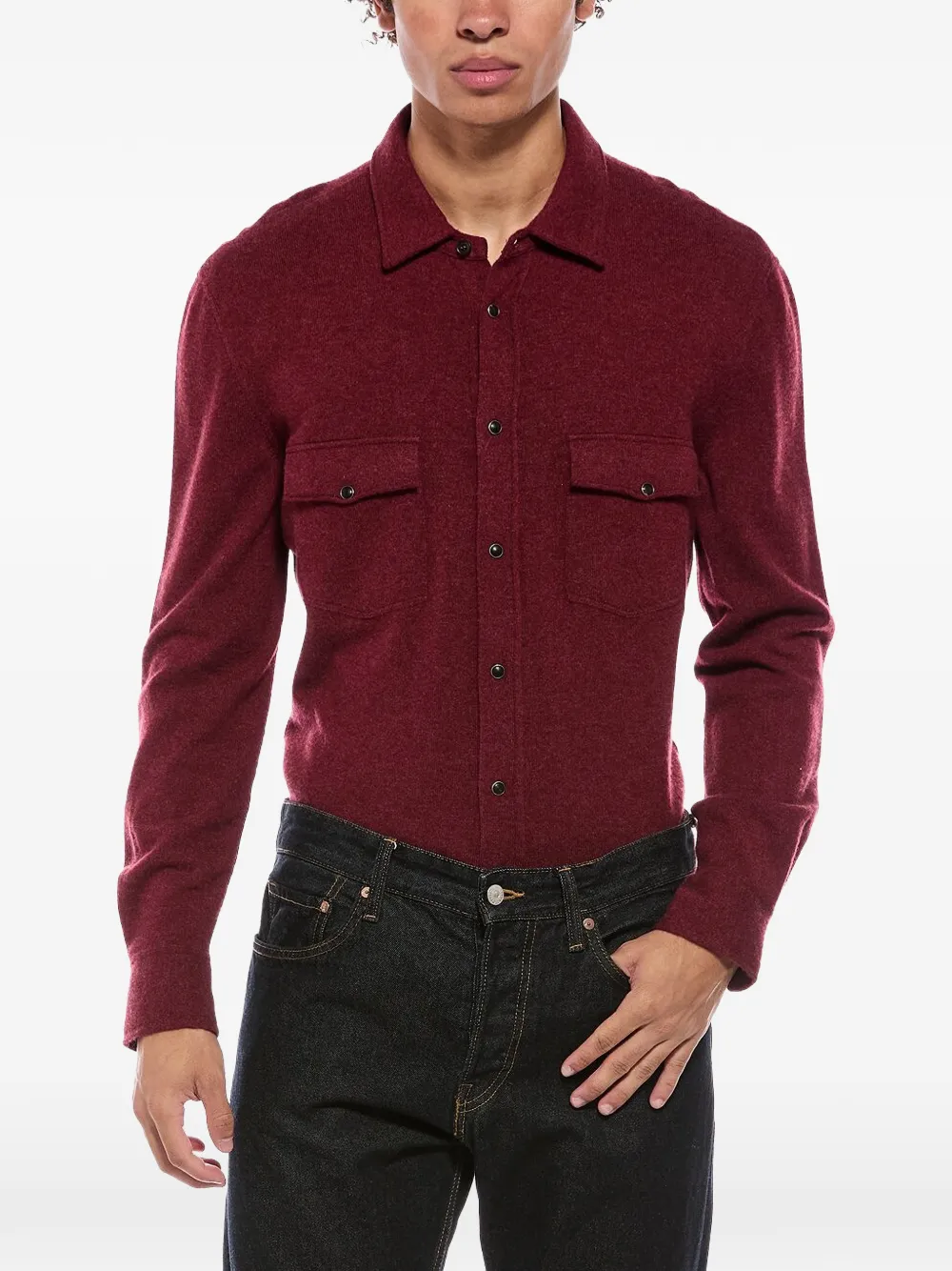 Brunello Cucinelli Trui met borstzak en knopen Rood
