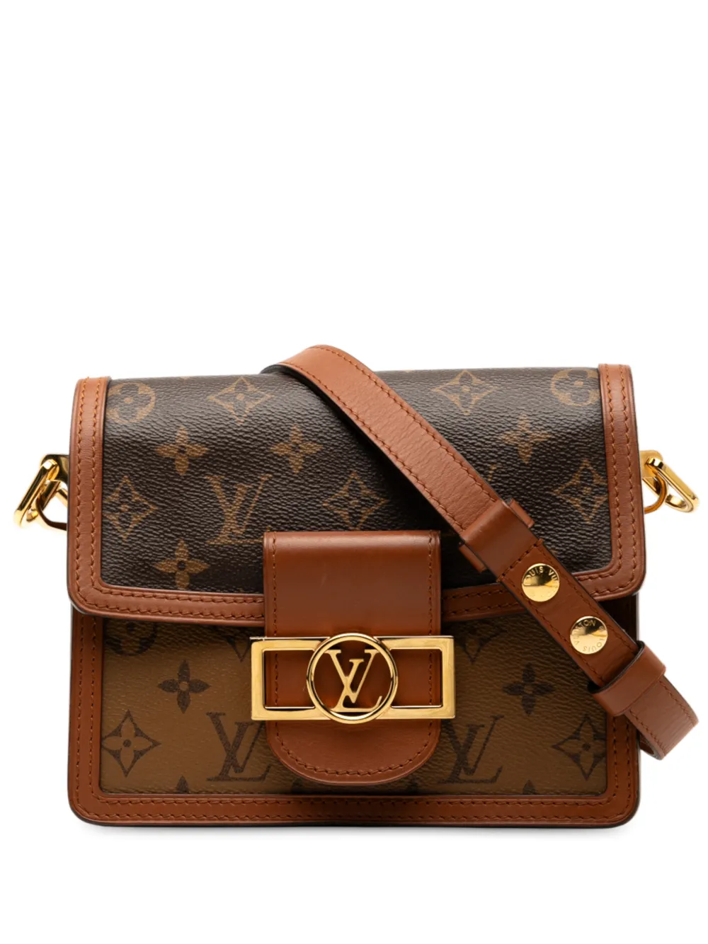 Louis Vuitton Pre-Owned Borsa a tracolla Dauphine mini con monogramma Reverse 2020 - Marrone