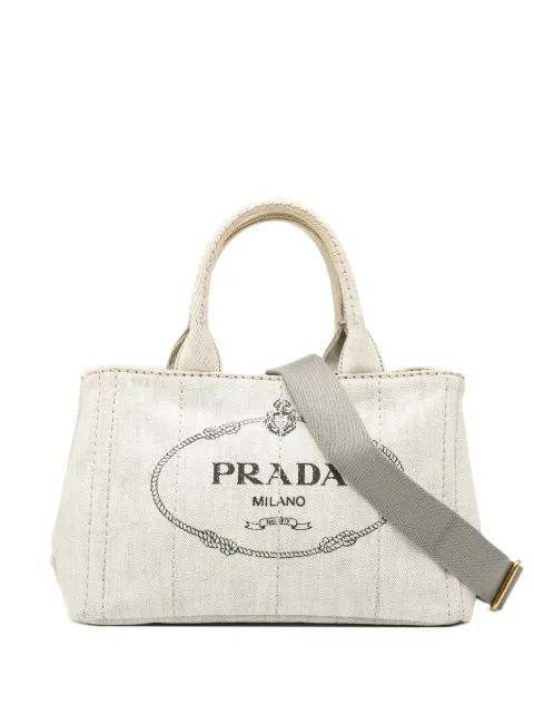 Prada Pre-Owned 2010-2025 Small Denim Canapa Logo satchel