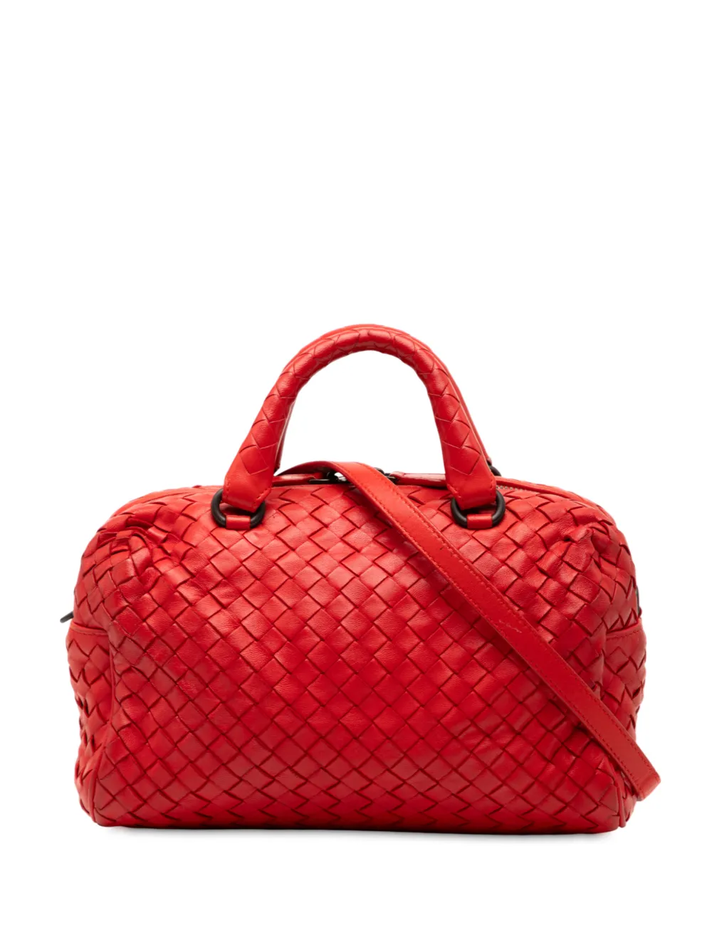 Bottega Veneta Pre-Owned Borsa a tracolla mini in nappa con design Intrecciato 2012-2025 - Rosso