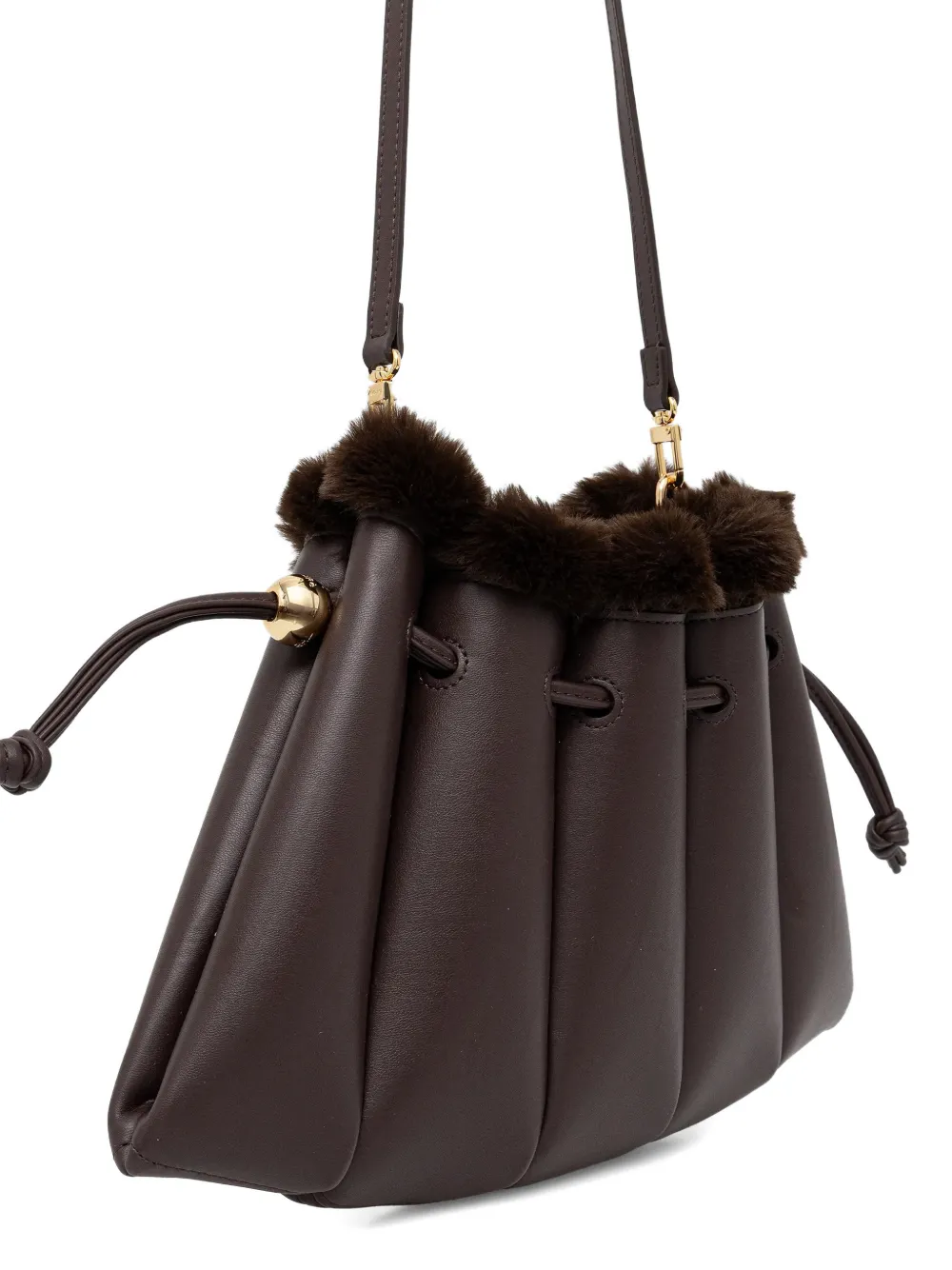 Themoirè Crossbodytas met afwerking Bruin