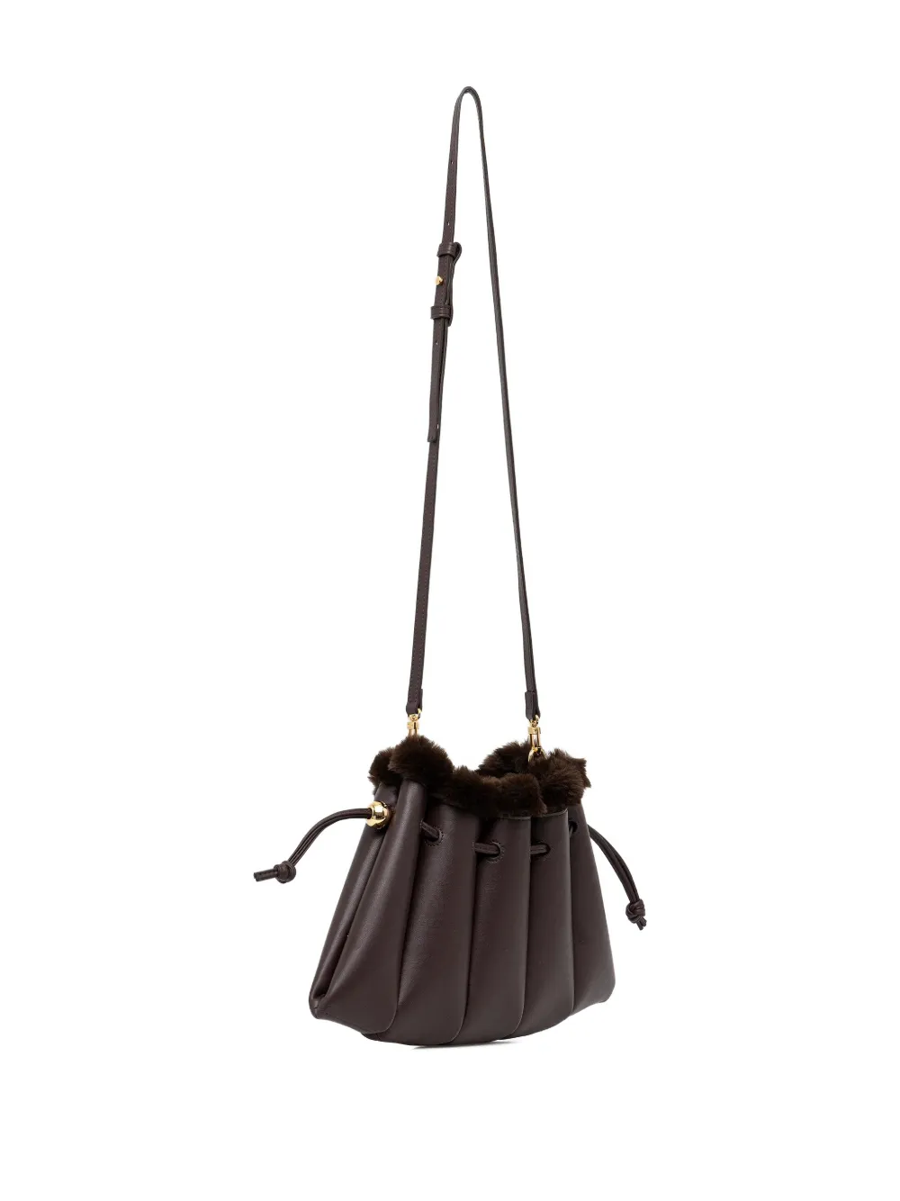 Themoirè Crossbodytas met afwerking Bruin