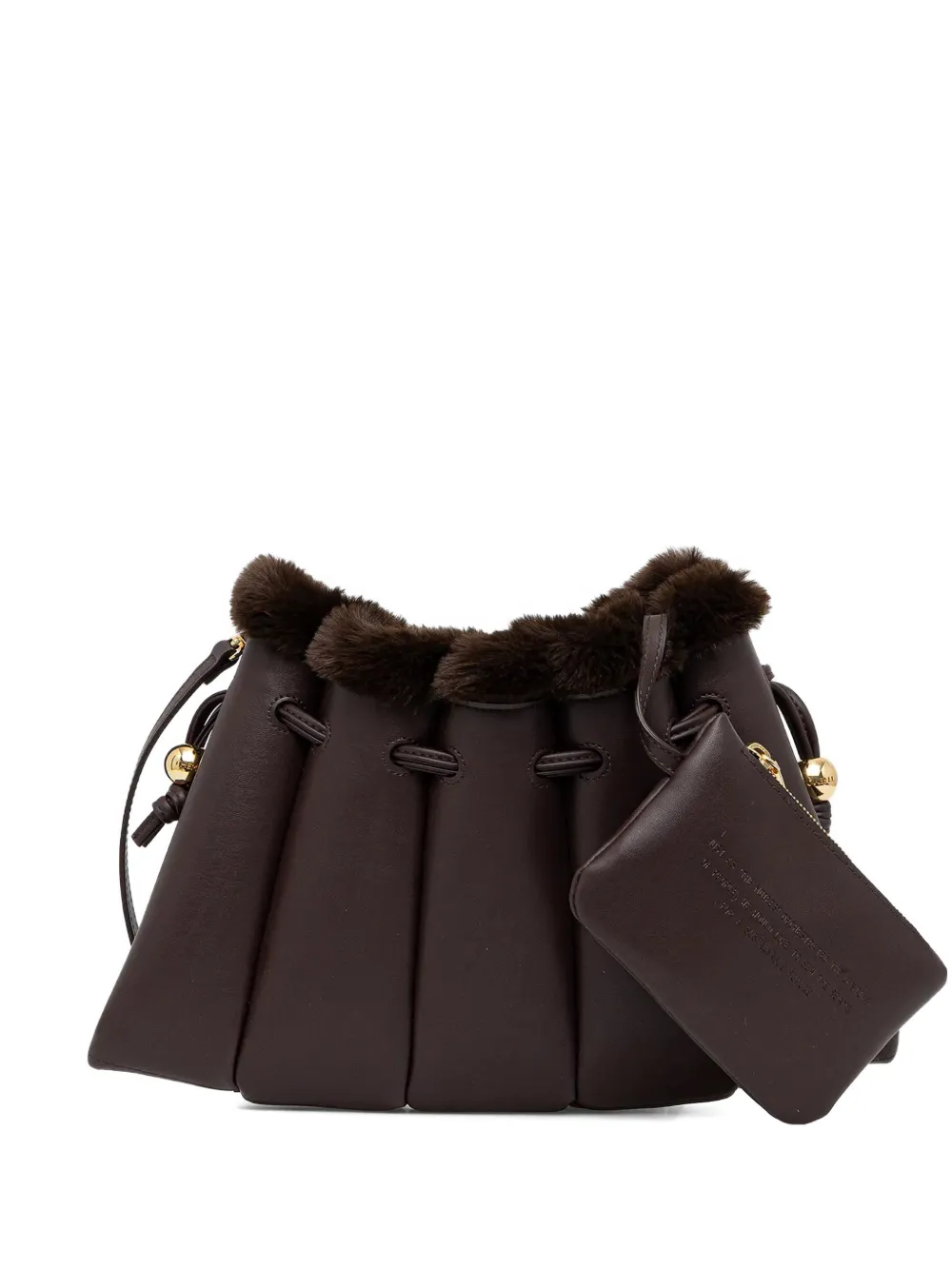 Themoirè trim-detail cross body bag - Marrone
