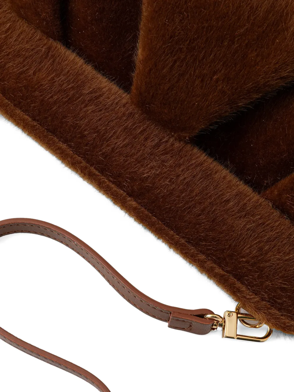 Themoirè Clutch met ruches Bruin