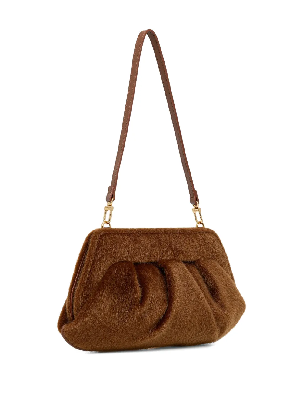 Themoir&egrave; ruched clutch bag - Bruin