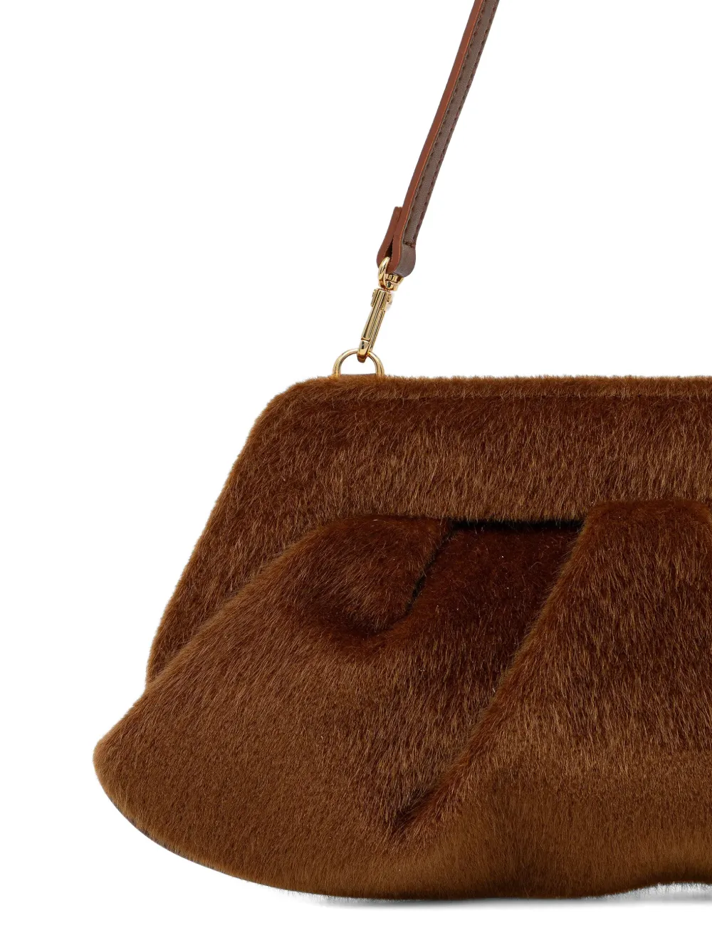 Themoirè Clutch met ruches Bruin