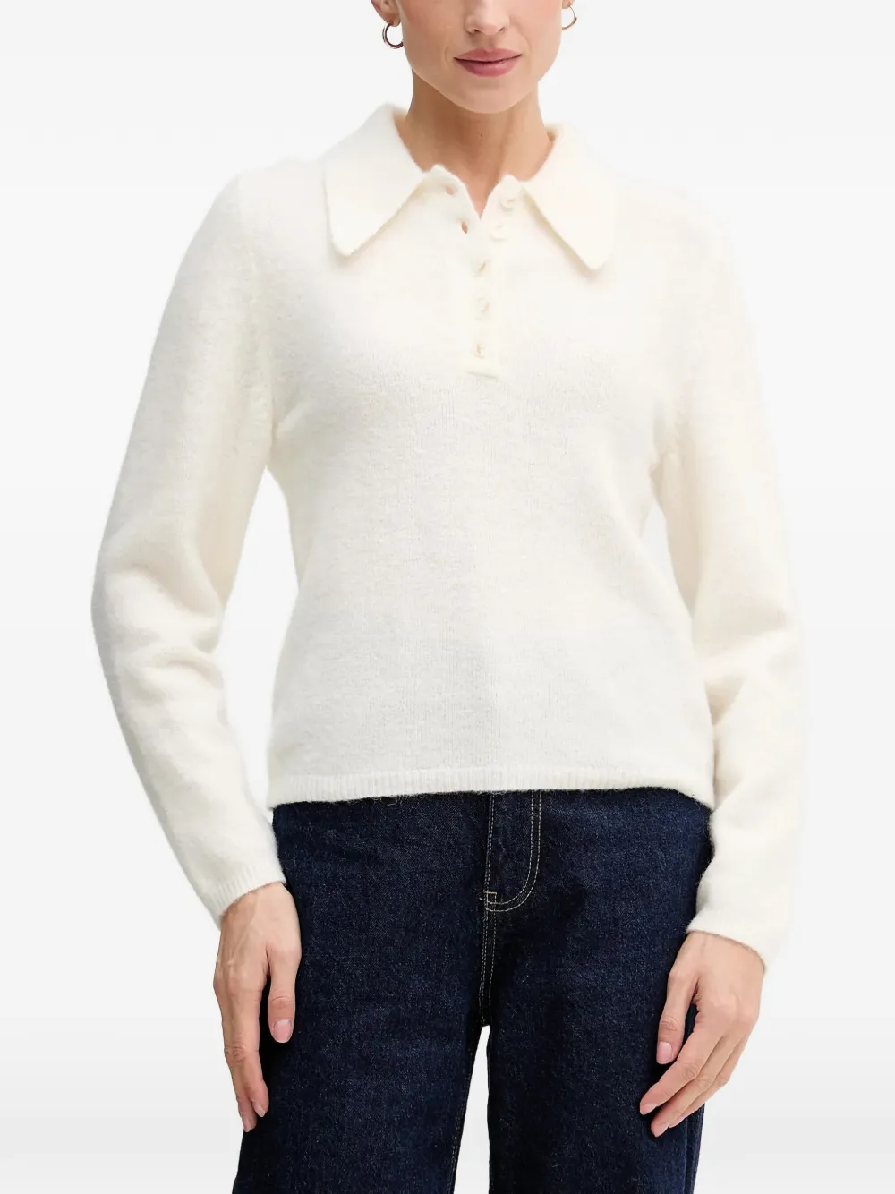 Gestuz wool polo top - Bianco