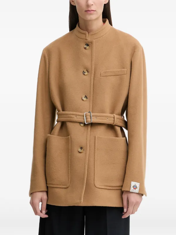 Bally Button Belted Coat in Brown