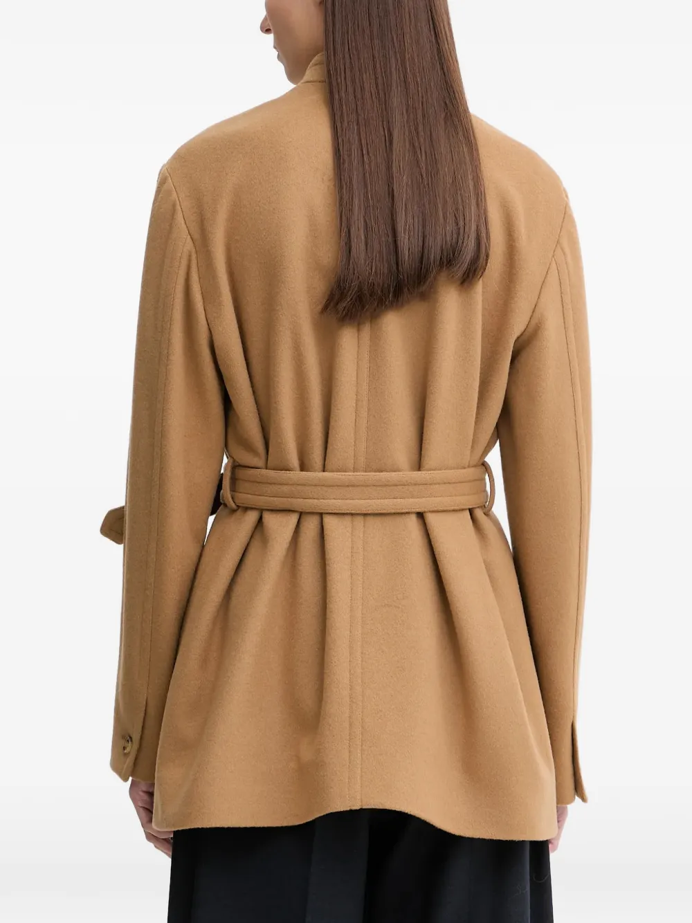  Bally Button Belted Coat - Brown 