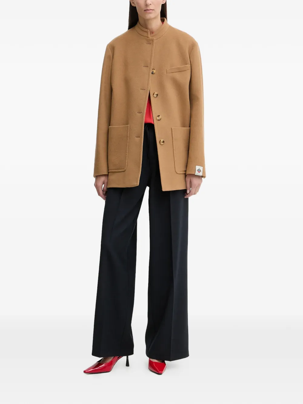  Bally Button Belted Coat - Brown 