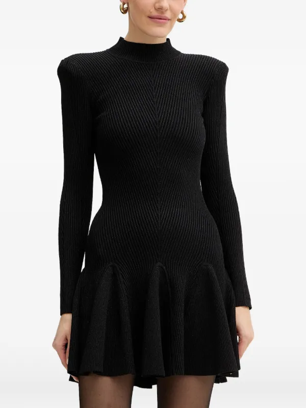 Retrofete Sydonie ribbed-knit Mini Dress | Black