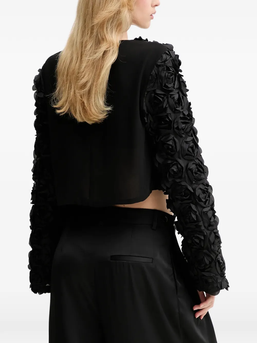  Gestuz Gzingrid Rose Appliqué Top - Black 