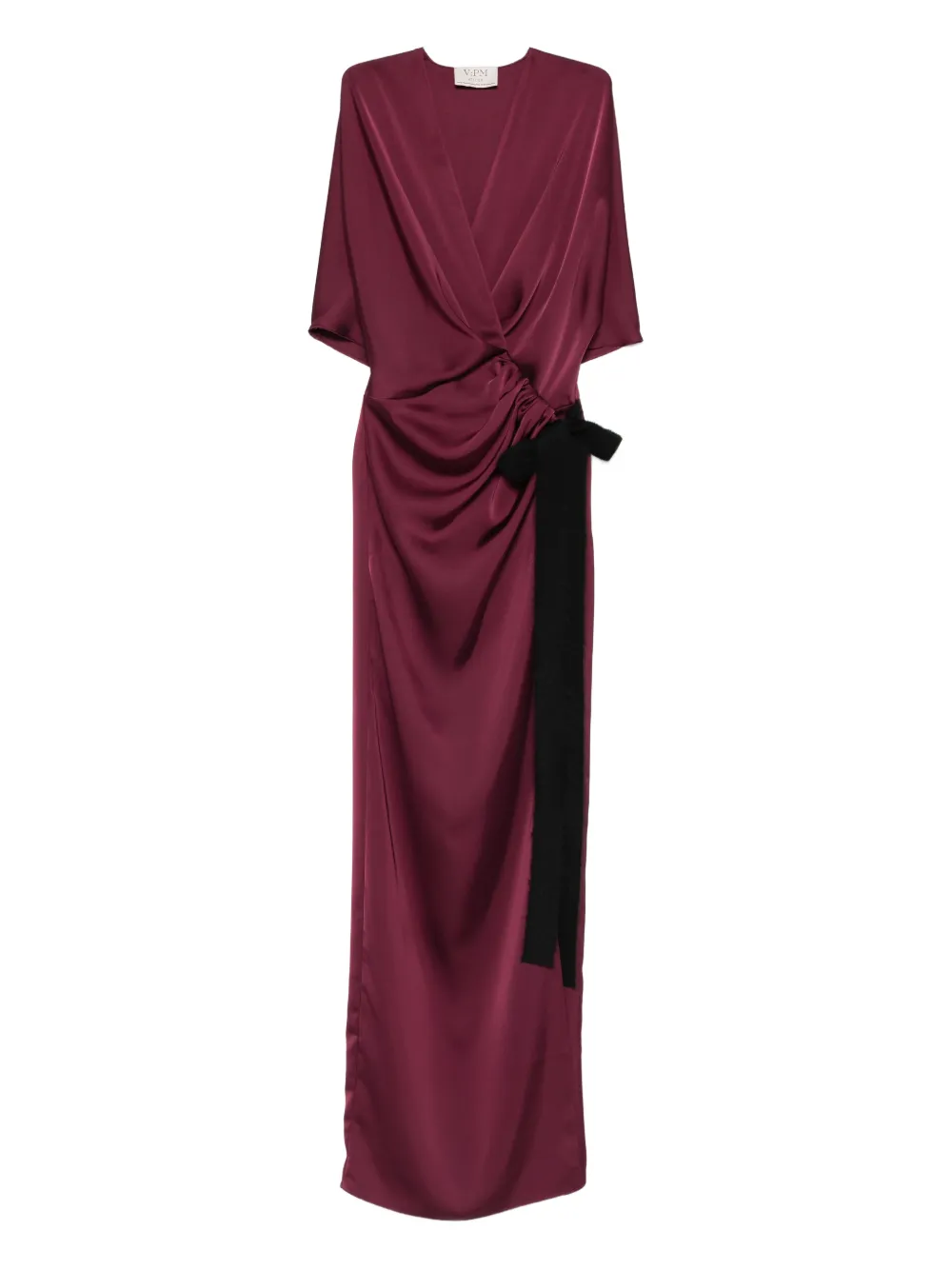 V:PM ATELIER Samantha bow-knot draped maxi dress - Rosso