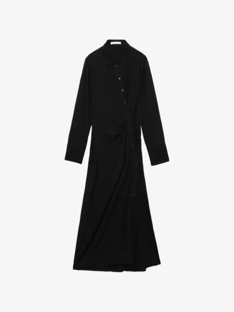 Helmut Lang twisted long-sleeve maxi shirt dress