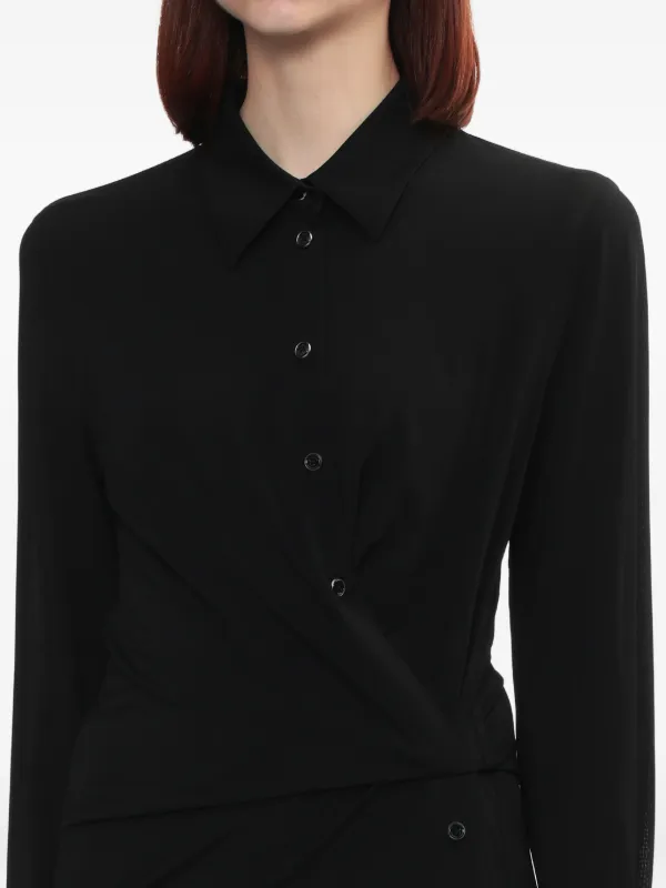 helmut lang oversized shirt dress Helmut Lang Twisted Long-Sleeve Shirtdress