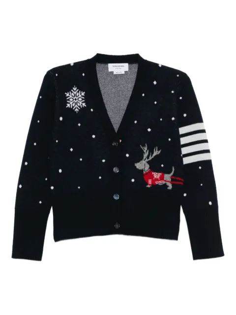 Thom Browne reindeer-intarsia jacquard cardigan