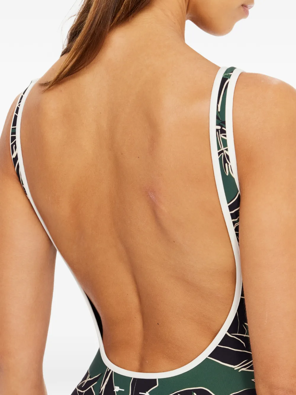 The Upside Tamara badpak met diepe ronde hals en bloemenprint Groen