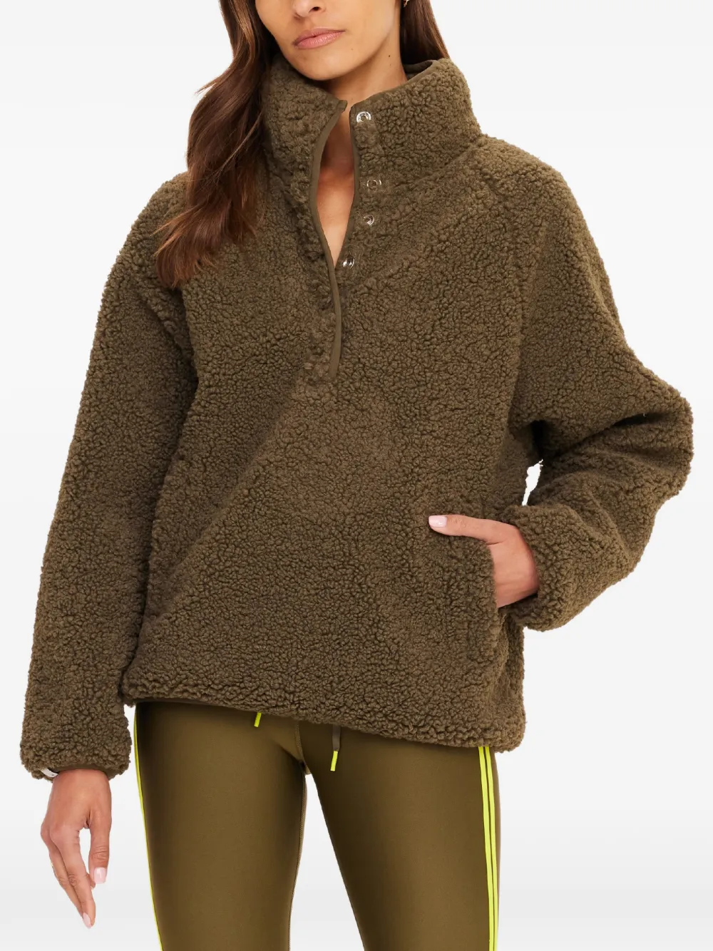  The Upside Harlow High-neck Fleece Top - Green 
