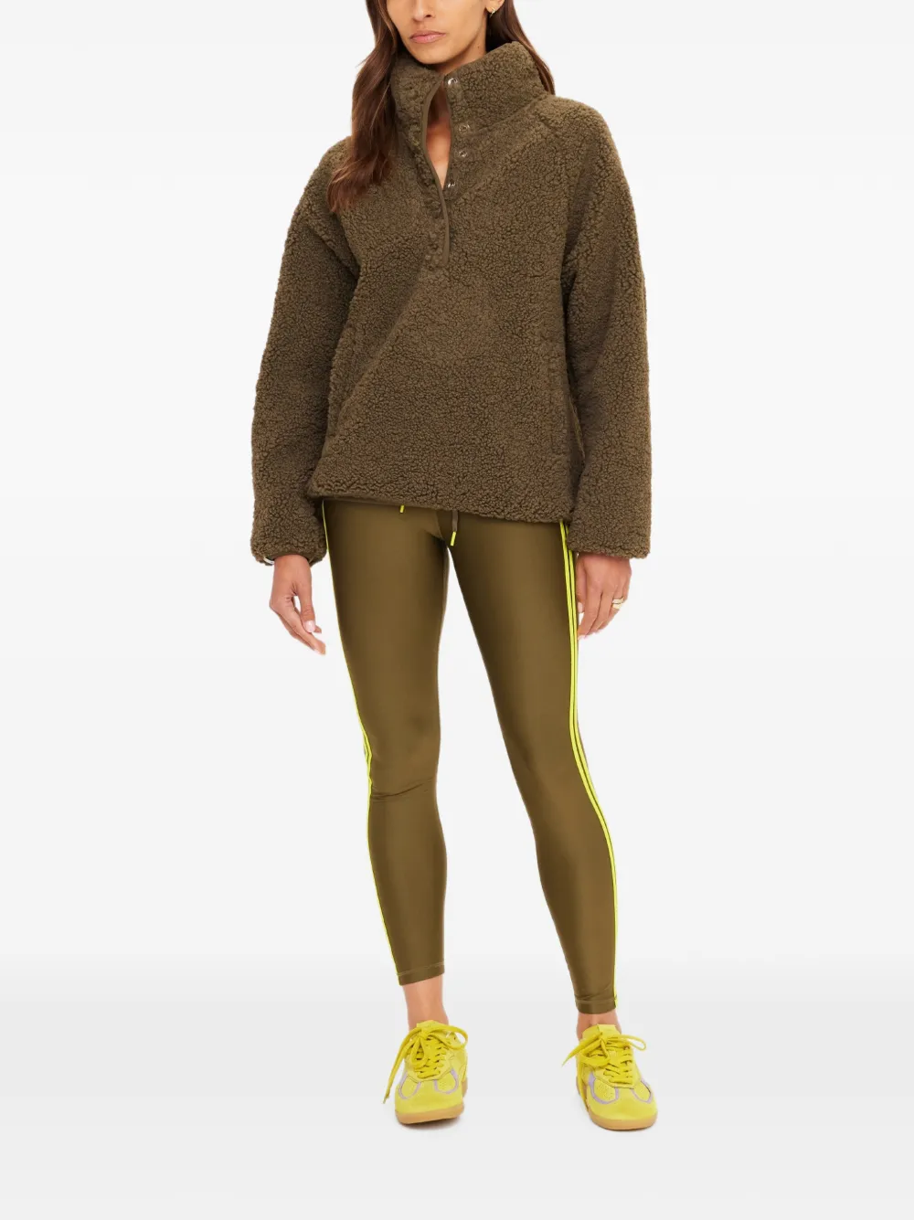  The Upside Harlow High-neck Fleece Top - Green 