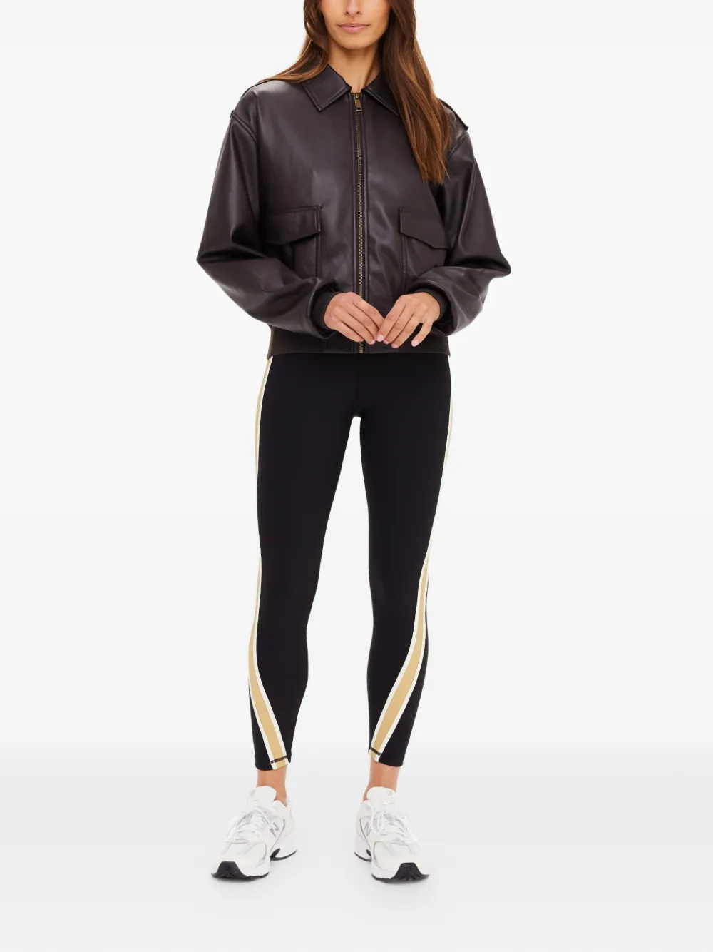  The Upside Zariah Collared Bomber Jacket - Brown 