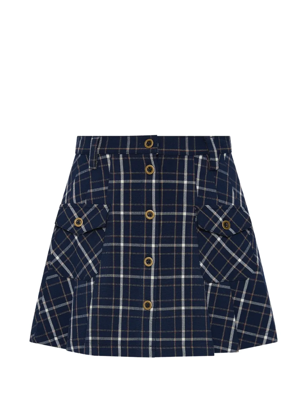 The Upside Valencia Jones buttoned pleated mini skirt - Blu