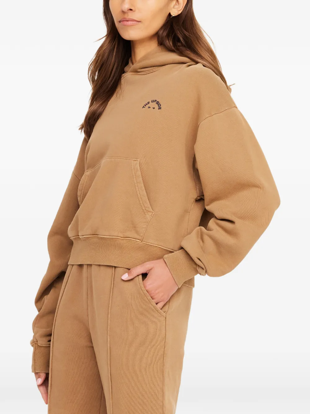 The Upside Kalo Delphi hoodie met logodetail Beige