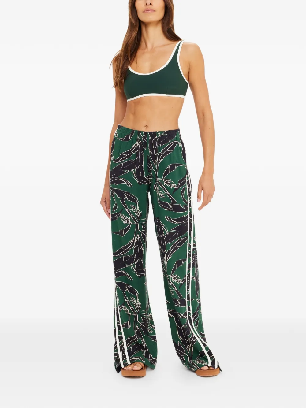 The Upside Tamara Juliet broek met bloemenprint Groen