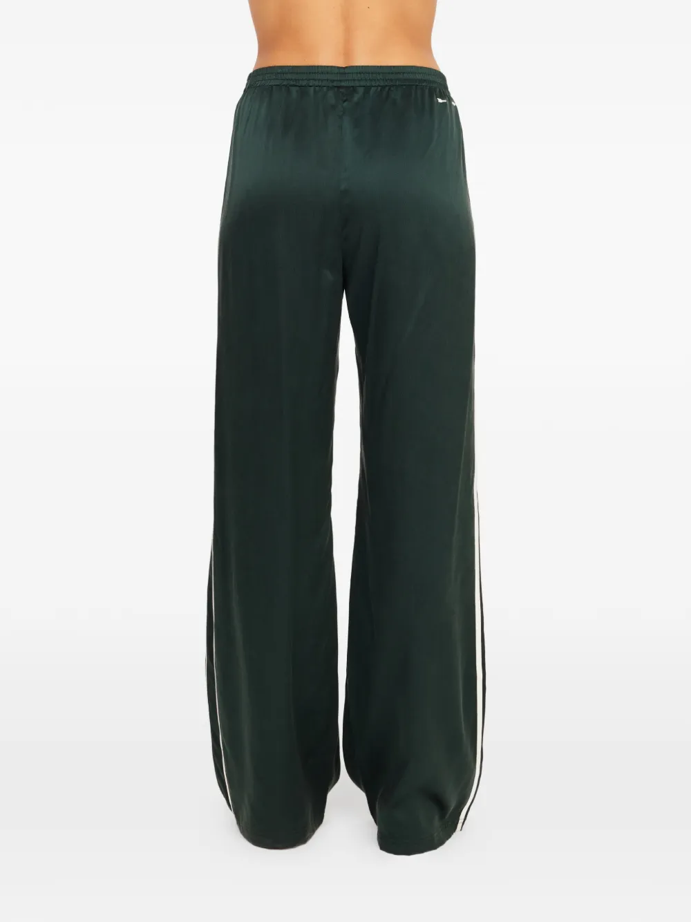 The Upside Marnie zijden broek met wijde pijpen Groen