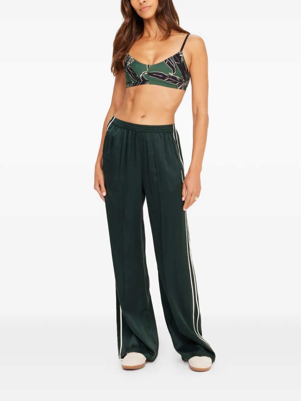  The Upside Marnie Wide-leg Silk Trousers - Green 