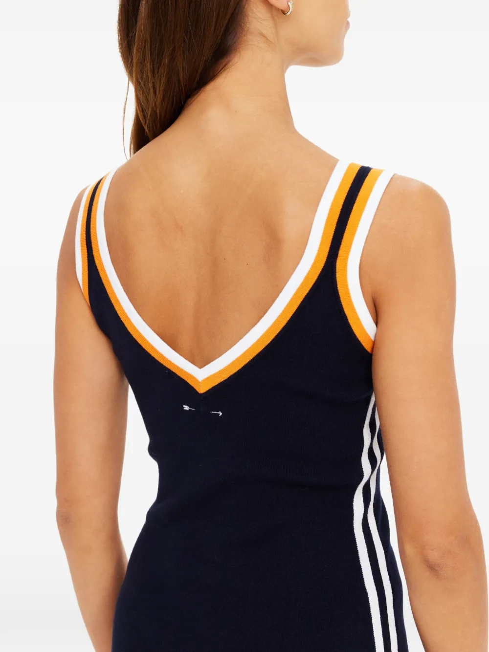 The Upside Riley gestreepte mini-jurk met V-hals Blauw