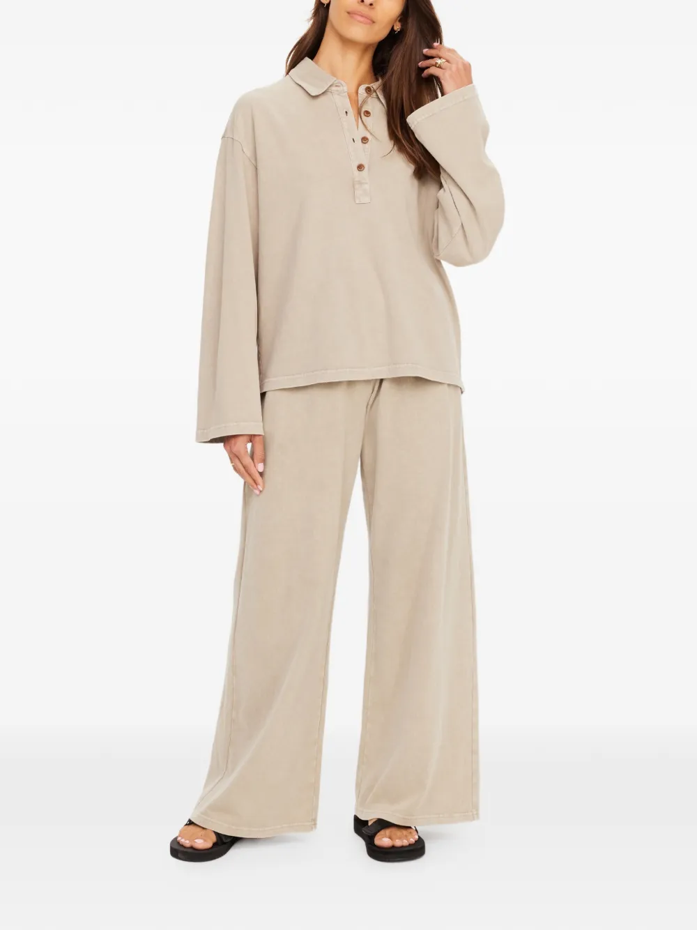 The Upside Soho Rhea poloshirt met knopen Beige