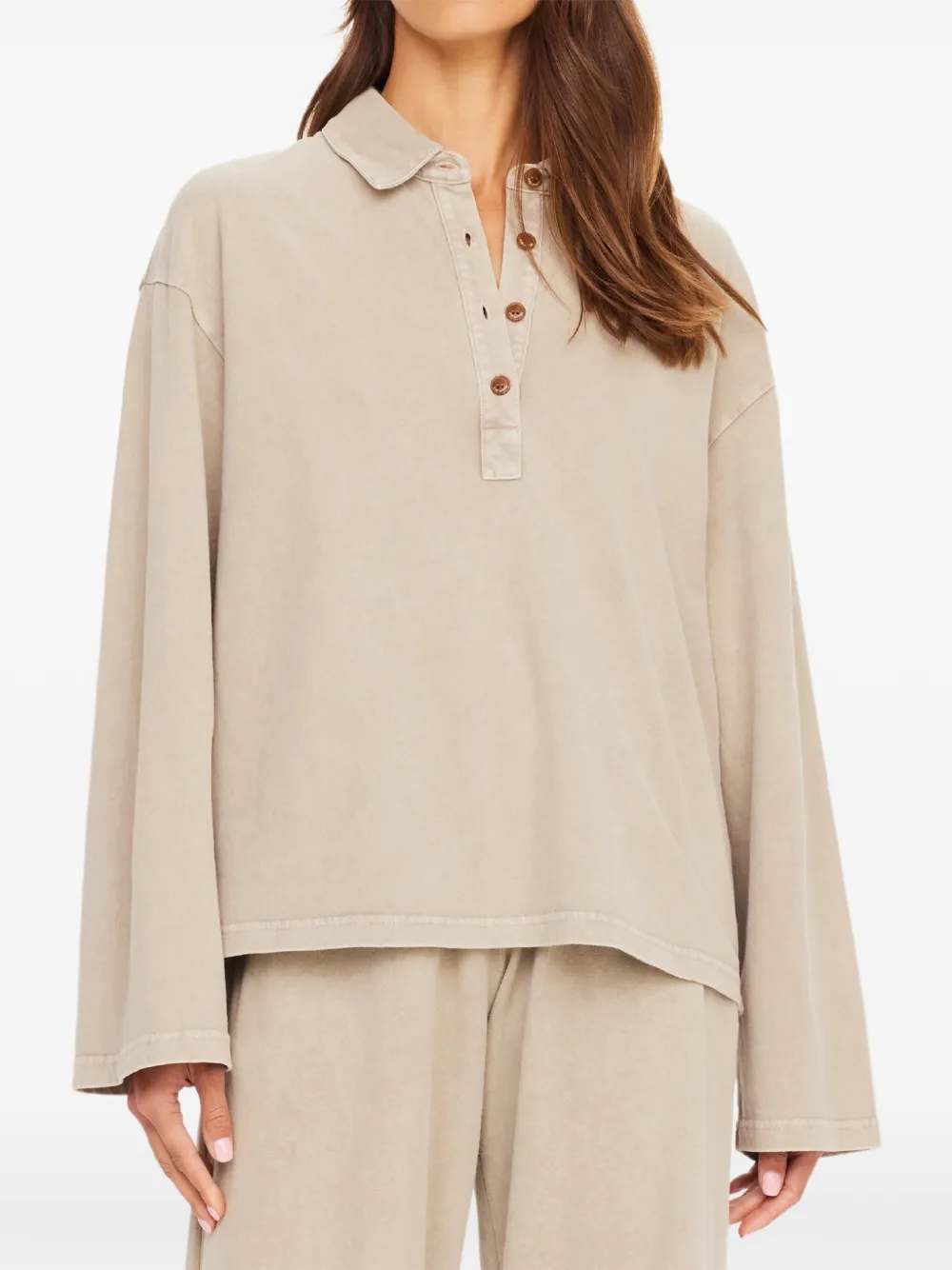 The Upside Soho Rhea poloshirt met knopen Beige
