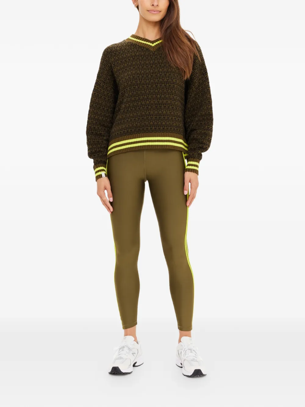  The Upside Castilla Clementine V-neck Sweater - Green 