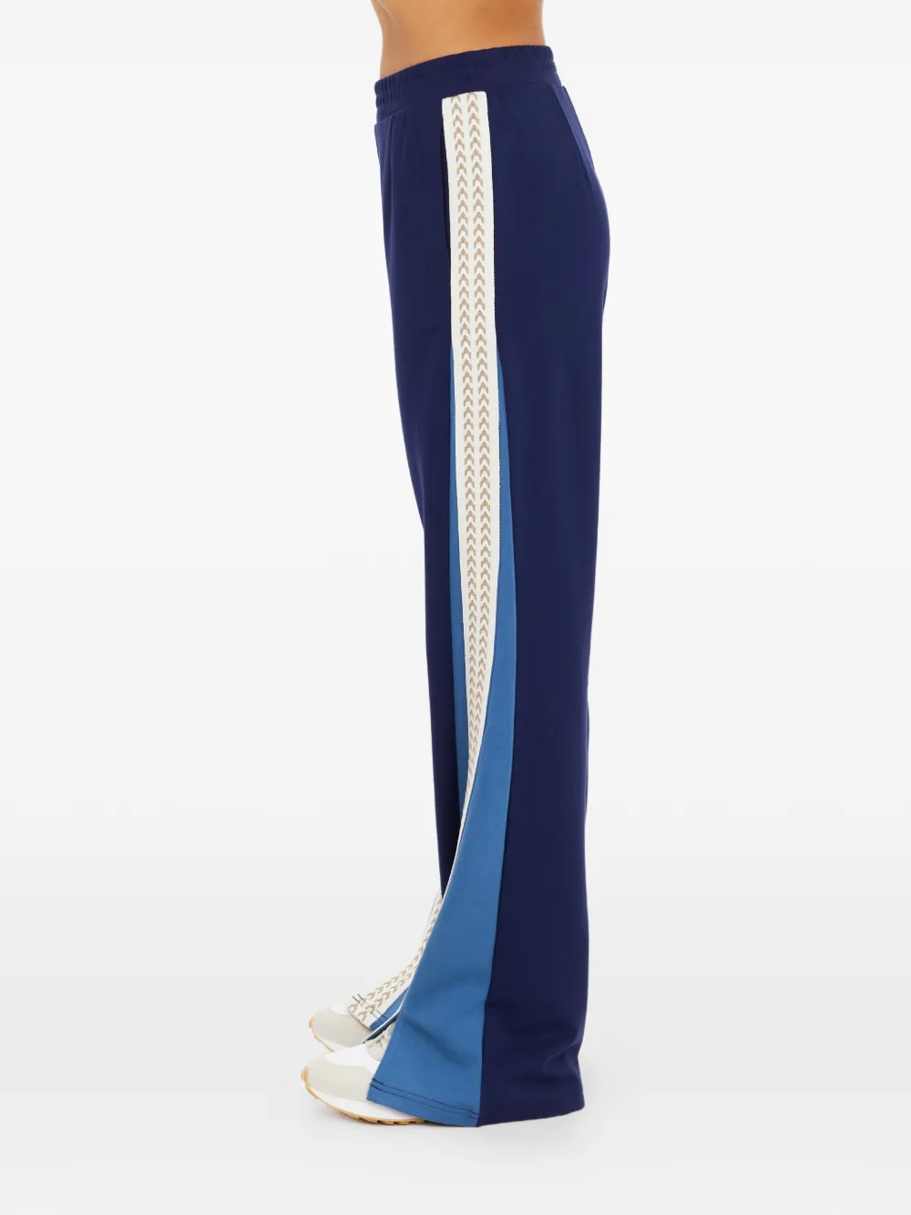 The Upside Petra flared broek met zijstreep Blauw