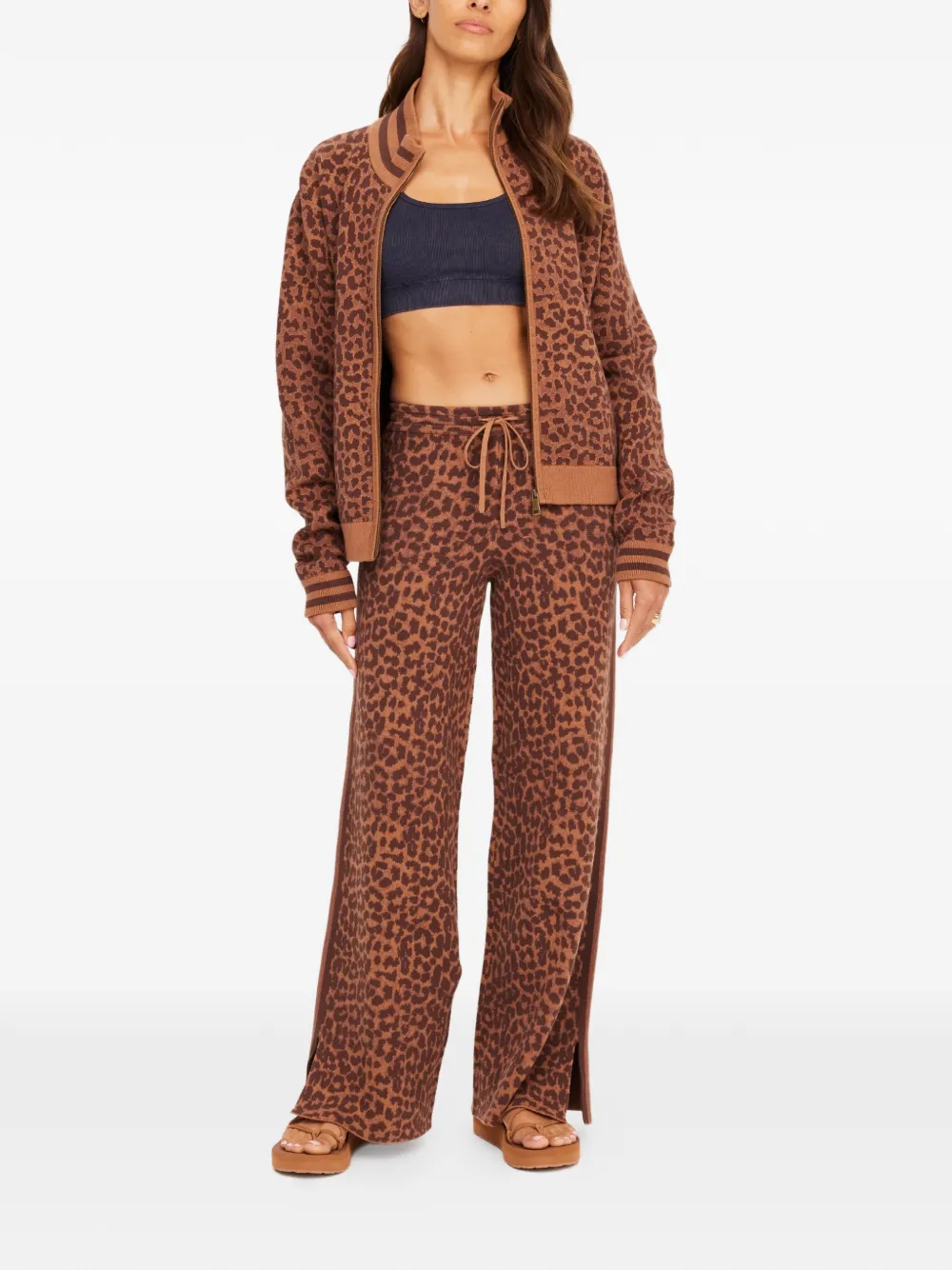  The Upside Malawi Margot Animal-print Sweater - Brown 