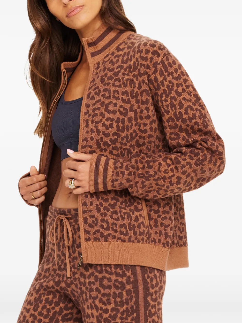  The Upside Malawi Margot Animal-print Sweater - Brown 