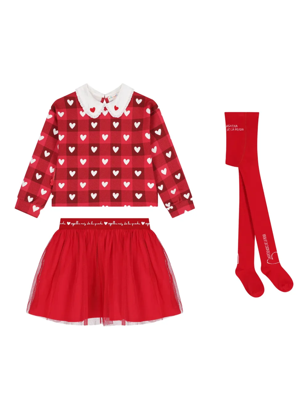 AGATHA RUIZ DE LA PRADA heart-motif skirt set | Red | Image 1
