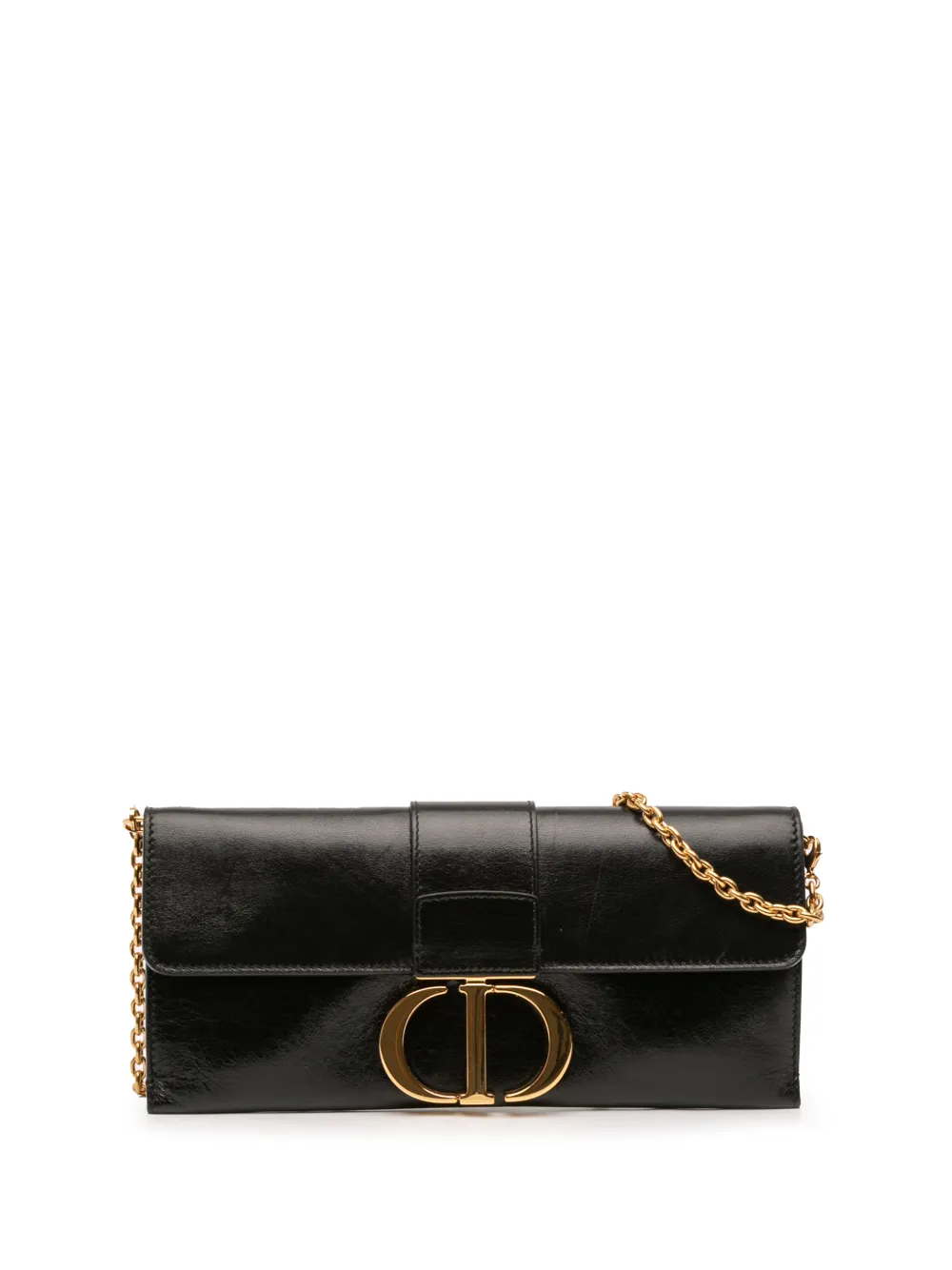 Christian Dior Pre-Owned Clutch Montaigne 30 in pelle con catena 2019 - Nero